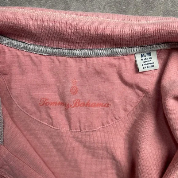 Tommy Bahama Womens M Pink Tobago Bay Half Zip Short Sleeve Pima Dress Resort - Picture 6 of 7